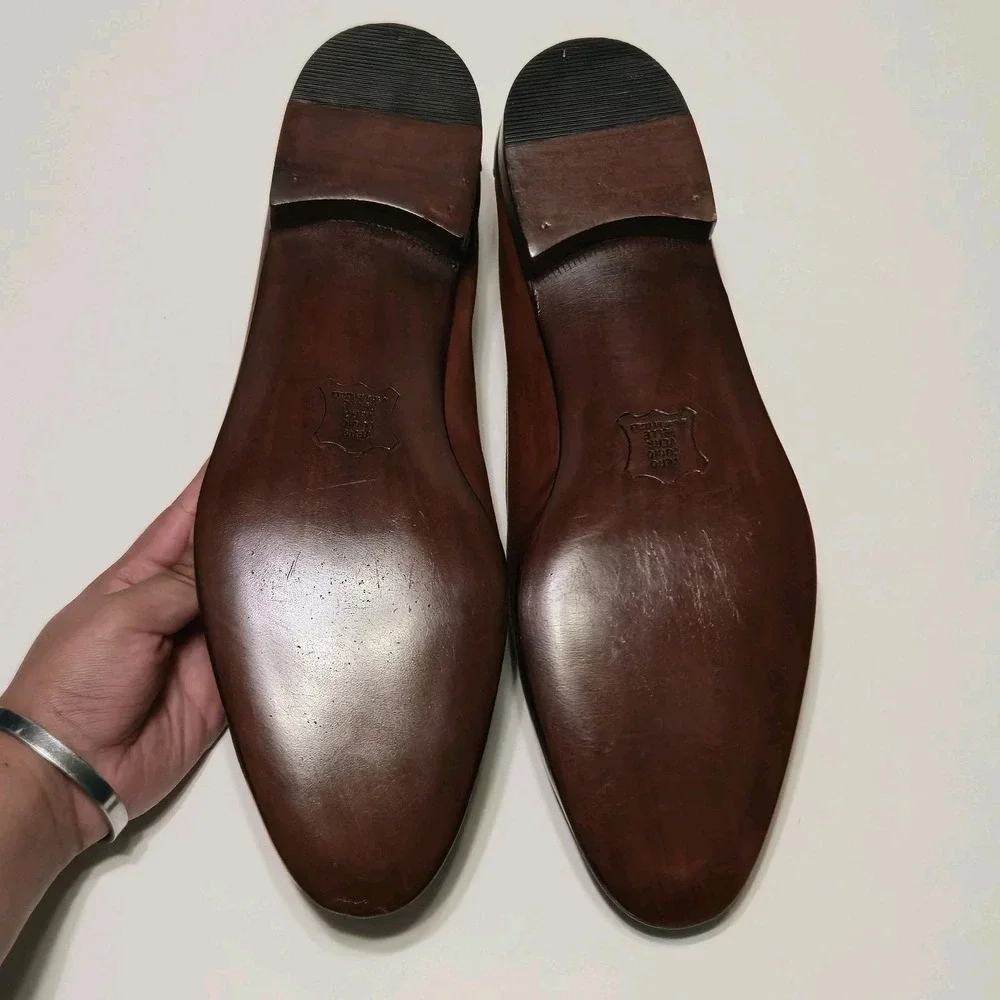 Vtg Bally Italy Men 10 M Brown Leather Tassel Loafers Dress Slip On Shoes